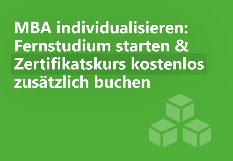Individuelles MBA Master Fernstudium mit Online Zertifikat