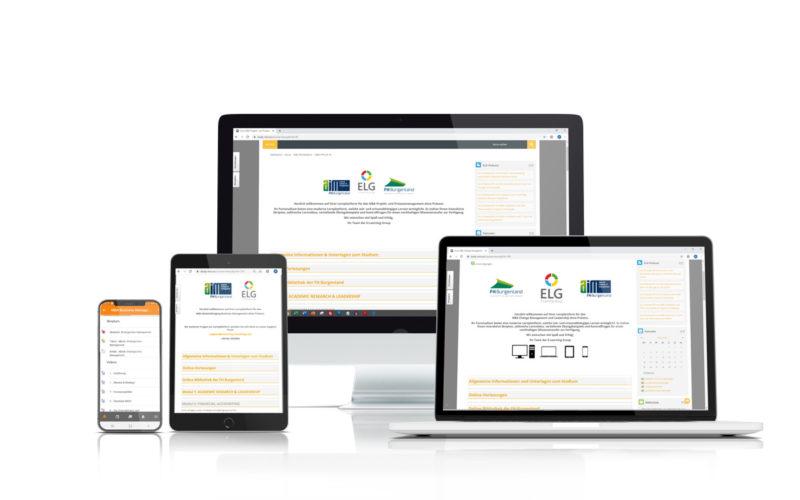 Lernplattform-Multi-Device Laptop, Bildschirm, Tablet, Handy