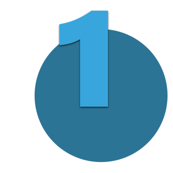 Zahl 1 blau