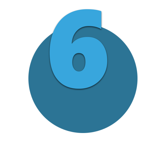 Grund-6 Zahl 6 blau