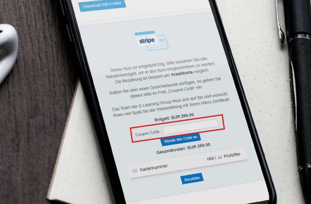 Mikro Zertifikate Website auf Handy
